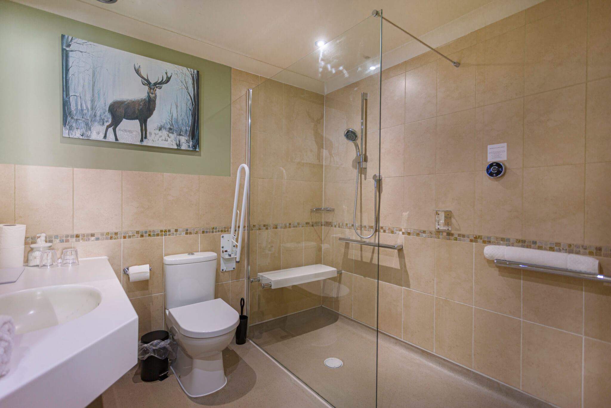 Pheasant Hotel Classic Family Accessible Quad Room Bathroom scaled